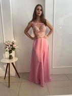 Imagem de vestido rosa godê