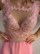 Imagem de vestido rosa godê