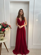 Imagem de Vestido marsala com cinto