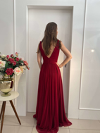 Imagem de Vestido marsala com cinto