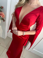 Imagem de Vestido vermelho com manga longa