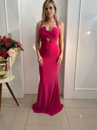 Imagem de Vestido rosa crepe