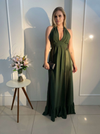 Imagem de Vestido verde crepe