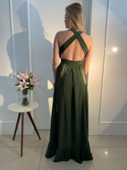 Imagem de Vestido verde crepe