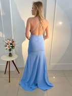 Imagem de Vestido azul serenity com fenda