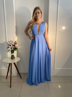 Imagem de Vestido azul serenity de gola