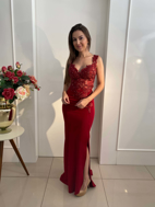 Imagem de Vestido marsala com renda