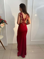 Imagem de Vestido marsala com renda