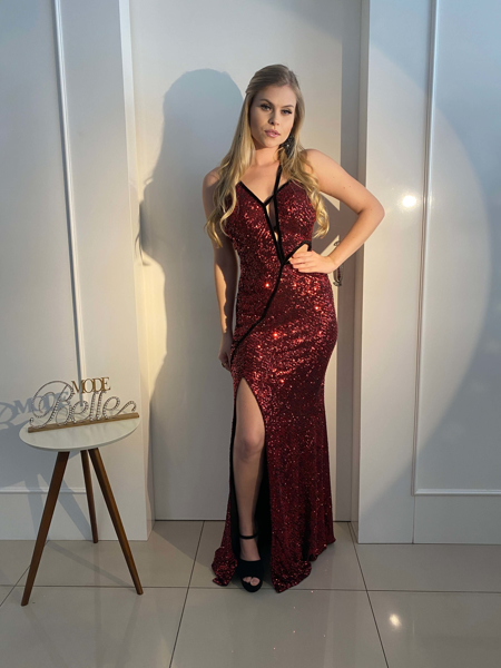 Imagem de Vestido vermelho de paetês