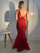 Imagem de Vestido vermelho de renda