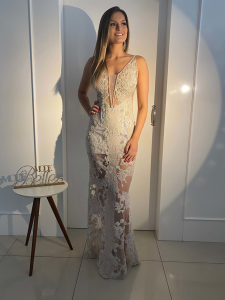 Imagem de Vestido prata de renda