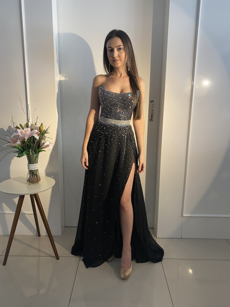 Imagem de Vestido preto espartilhado