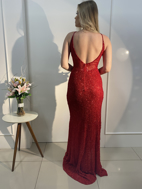 Imagem de Vestido vermelho de renda