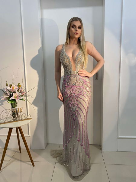 Imagem de Vestido rosa com prata