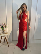 Imagem de Vestido vermelho de gola