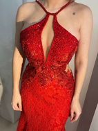 Imagem de Vestido vermelho de gola