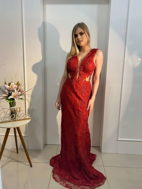 Imagem de Vestido vermelho de renda