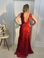 Imagem de Vestido vermelho de renda