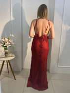 Imagem de Vestido marsala bordado