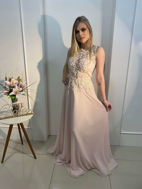 Imagem de Vestido rosa claro com branco