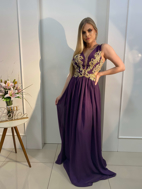 Imagem de Vestido roxo com dourado