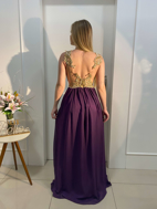 Imagem de Vestido roxo com dourado