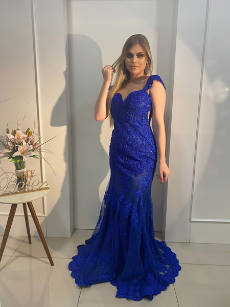 Imagem de Vestido azul de renda