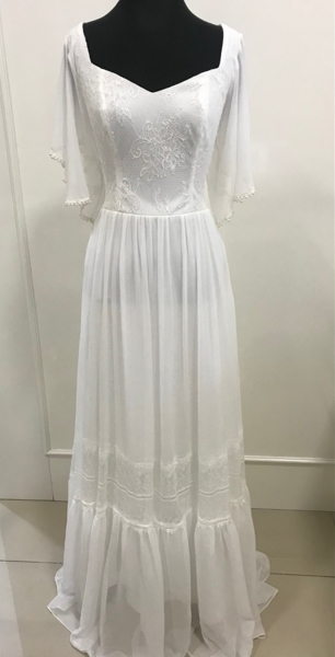 Imagem de Vestido branco longo liso