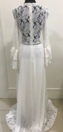 Imagem de Vestido branco longo em crepe e renda