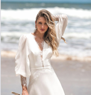 Imagem de Vestido branco longo com renda