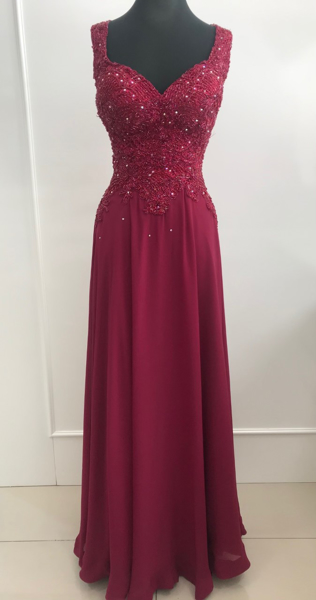 Imagem de Vestido marsala com bordado