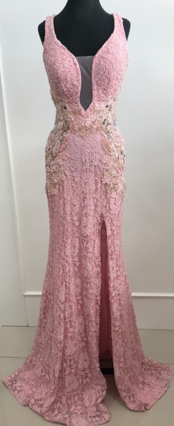 Imagem de Vestido rosa claro bordado