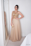 Imagem de Vestido nude com dourado