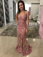 Imagem de Vestido rose com renda