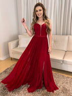 Imagem de Vestido vermelho corpete